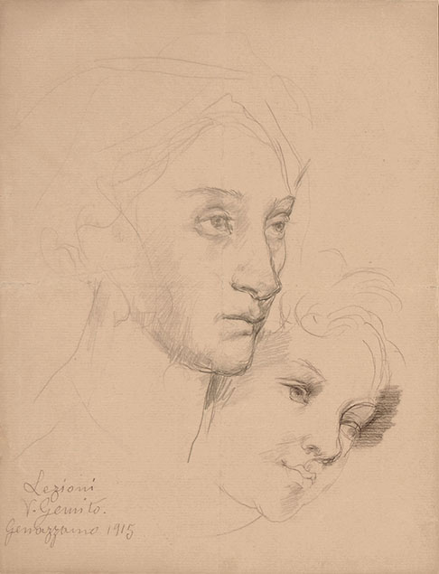 STUDIES OF HEADS: A YOUNG WOMAN AND A CHILD