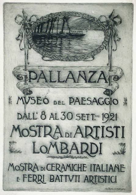 AN ETCHED LEAFLET WHICH ADVERTISES AN EXHIBITION