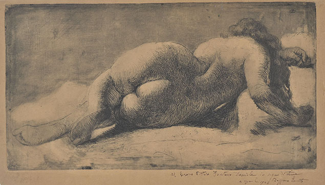NAKED WOMAN LYING ON HER BACK