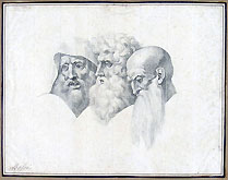 THREE BEARDED HEADS