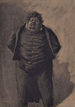 CARICATURE PORTRAIT OF A CORPULENT MAN