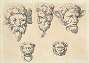 FIVE GROTESQUE HEADS