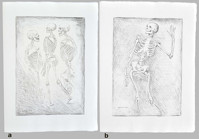TWO ZINC LITHOGRAPHS MADE FOR THE VOLUME VERSI E PROSE