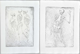 TWO ZINC LITHOGRAPHS MADE FOR THE VOLUME VERSI E PROSE