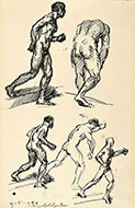FIVE NUDE MALE FIGURES IN MOTION