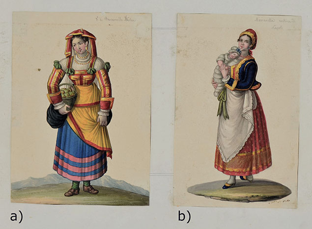 A PAIR OF WATERCOLOURS DEPICTING FEMALE FIGURES