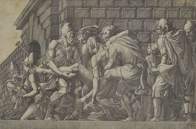 WOUNDED HECTOR CARRIED INTO TROY