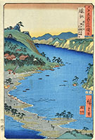 TOTOMI PROVINCE, LAKE HAMANA, KANZAN TEMPLE IN HORIE AND THE INASA-HOSOE INLET