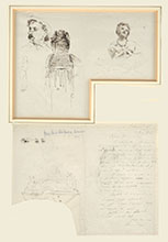 DRAFT OF A LETTER WITH SEVERAL SKETCHES