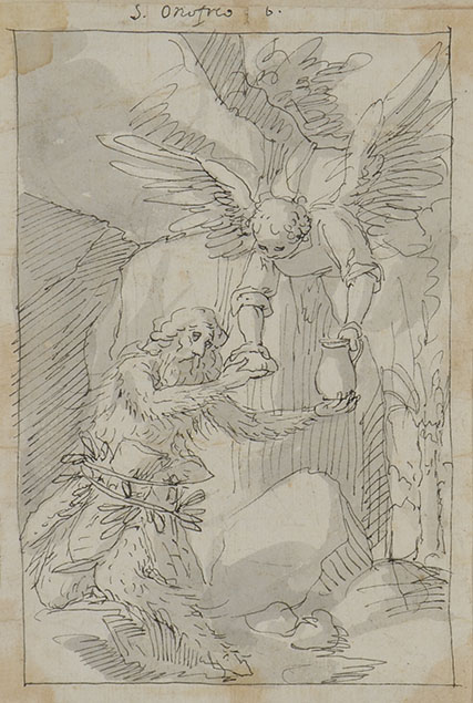 SAINT ONOFRIO, THE HERMIT, IS FEEDED BY AN ANGEL IN THE DESERT