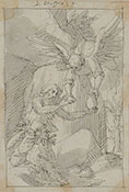 SAINT ONOFRIO, THE HERMIT, IS FEEDED BY AN ANGEL IN THE DESERT
