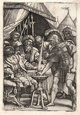 MUCIUS SCAEVOLA PLACING HIS HAND INTO THE FIRE
