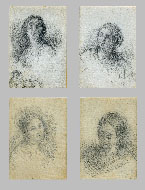 FOUR DRAWINGS OF FEMALE PORTRAITS
