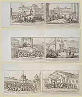 THE POPE VERSUS NAPOLEON, six etchings on three sheets