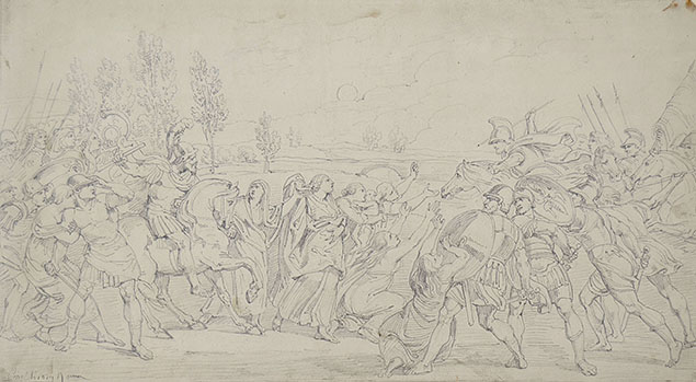 THE SABINE WOMEN INTERPOSING THEMSELVES TO SEPARATE THE ROMANS AND SABINES