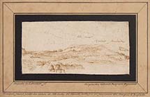 SKETCH OF A HILLY LANDSCAPE WITH NOTES