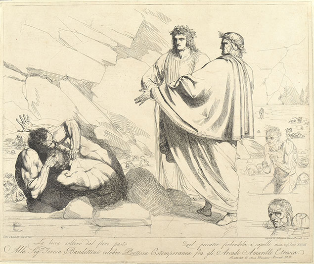 DANTE'S INFERNO: TRAITORS IN THE ICE OF THE COCYTUS. THE MEETING WITH COUNT UGOLINO