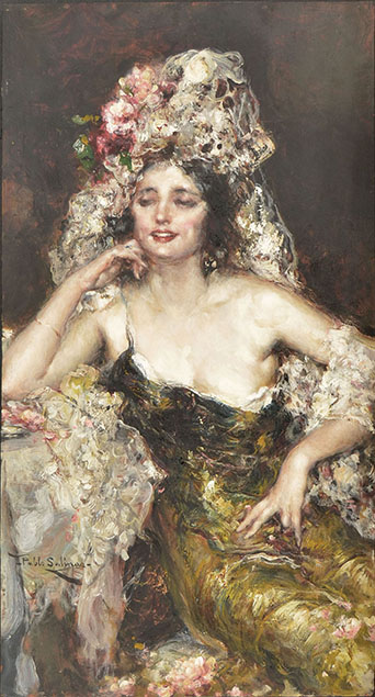 PORTRAIT OF A YOUNG WOMAN IN SPANISH ATTIRE