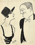 CARICATURAL PORTRAITS OF THE ACTORS VERA VERGANI (1894-1989) AND RUGGERO LUPI (1884-1933)